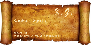 Kaufer Gyula névjegykártya