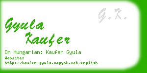 gyula kaufer business card